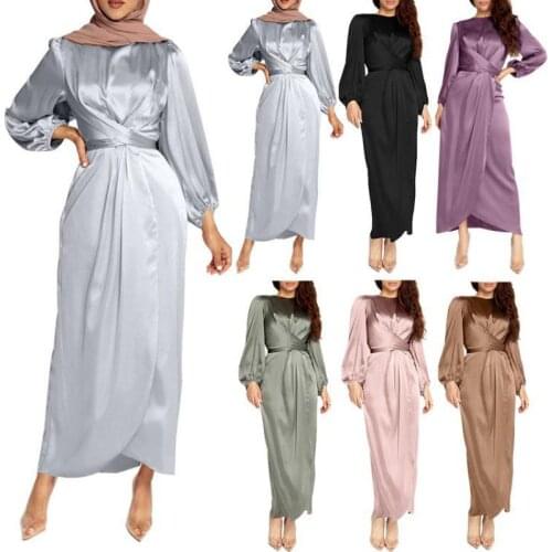 Middle East Abaya Dress For Women Fashion The New Is Fresh And Sweet And The Satin Dress Is Suitable For All Season Jalabiya2021