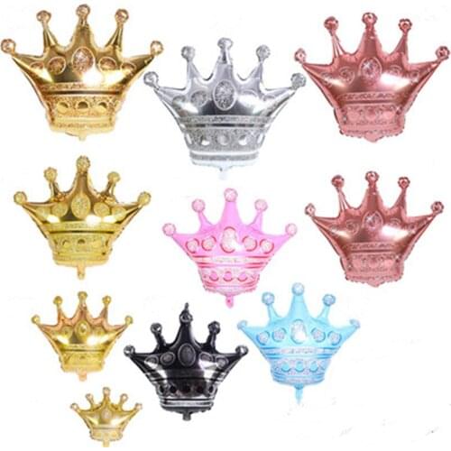 1pc Large Gold Crown Foil Balloons Kids 1st Girl Adult Birthday Party Decoration Baby Shower Wedding DIY Air Globos