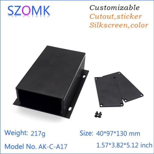 10pcs, black aluminum enclosure extrusions for box custom aluminum box 40*97*130 mm aluminum housing distribution enclosure box
