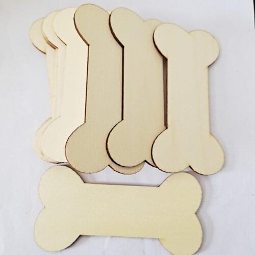 20pcs Blank Wooden Cute Bone Crafts Laser Wedding Birthday Decoration Winding Board Unfinished Wood Slices DIY Accessories