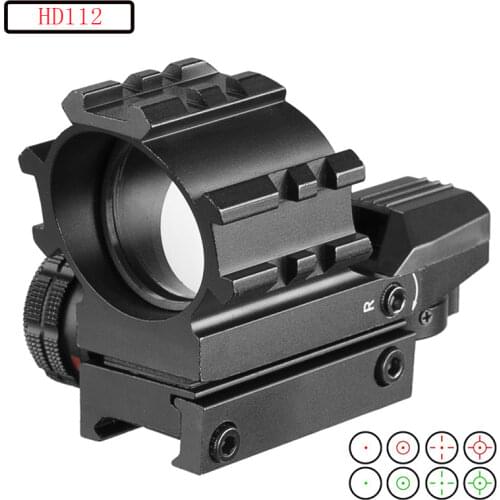 1X33 Tactical Optical Holographic 4 Reticles Red Green Dot Reflex Sight Scope with 20mm Weaver Rail Hunting Rifle Scope