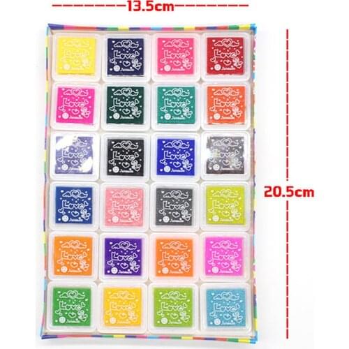 24 Colors Cute Fashion Child Oil Based For DIY Craft Rubber Stamps For Ink Pad Fabric Wood Paper Wedding Gift Finger Print
