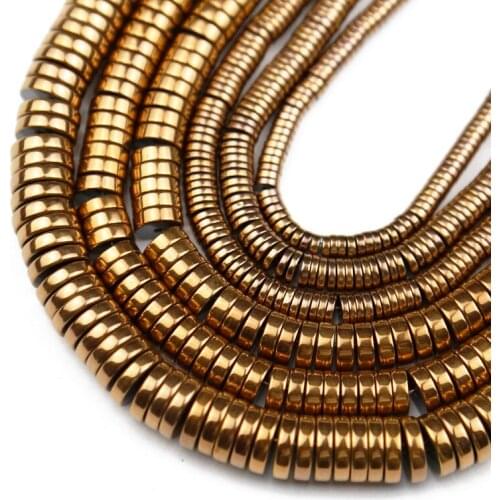 3/4/6/8mm Copper Coin Hematite Natural Stone Flat Round Spacers Loose Beads For Jewelry Making Diy Bracelet Accessories Findings