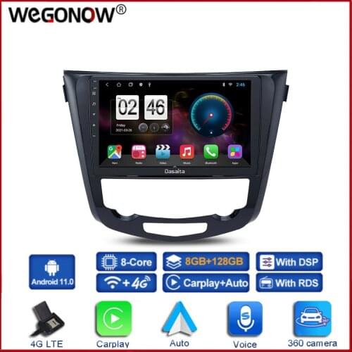 360 Camera 6G+128G Android 10 Car DVD Player GPS WIFI Bluetooth RDS Radio For Nissan X-TRAIL X Trail T32 Qashqai 2 J11 2013-2017