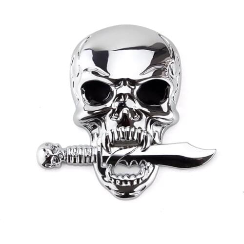3D Metal Sword Bone 5x3.4CM 30G Car Motorcycle Sticker Truck Label Emblem Badge Car Styling Decoration Accessories Cool