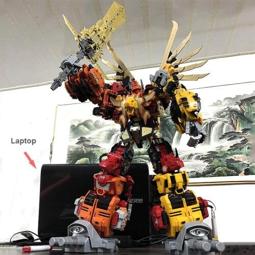 60CM Big 6 In 1 Robots Dinobots Combiner Dinosaur Rangers Action Figure Transformation Robots Children Best Gifts Megazord Toys