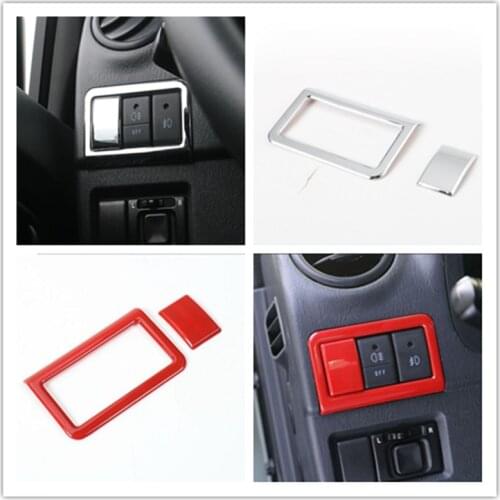 ABS Chromed Front Rear Fog Light Switch Decoration Parking Lamp Button Ring Frame Cover Sticker Trim Decoration For SUZUKI Jimny