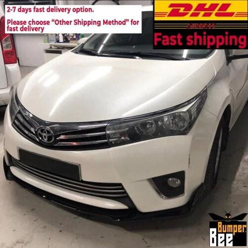 For Toyota Corolla 2015 2016 2017 Accessories Car Front Bumper Lip 3 pcs Black Splitter Diffuser Lip Body Kit Spoiler Bumpers