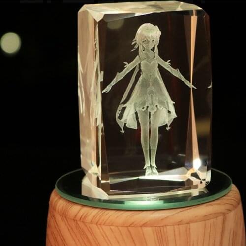 Anime Genshin Impact Peripheral Colorful Luminous Crystal Ornaments Kaya Keli Creative Toy Birthday Gift Doll Model