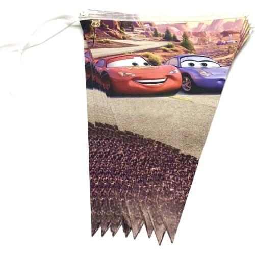 Disney Cars 1Set 2.8m Banners Family Party Kid Birthday Party Baby Shower Lightning McQueen Flags Pennants Decoration Supply