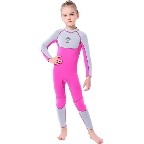 Childrens One Piece Scuba Warm Neoprene Beach Diving Suit Kids Long Sleeves UV Protection Swimwear Bathing Snorkeling Wet Suit