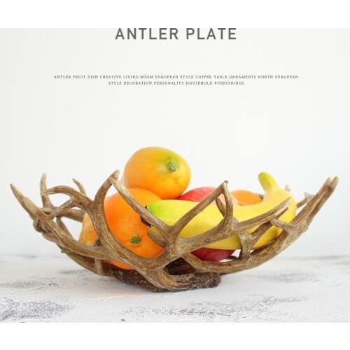 Europe Resin Antler fruit tray Cake Tray Dessert Shelf Creative Modern Kitchen Tableware Decorative Plate Home Decorations