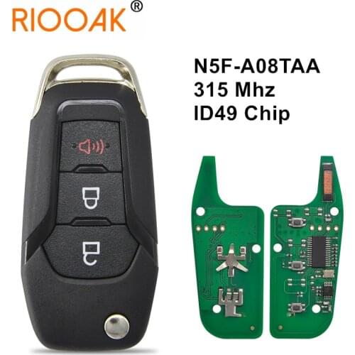 N5F-A08TAA ID49 Chip 315 Mhz Auto Smart Control HU101 Flip Key Car Remote Key For Ford F150-F550 Fusion Explorer