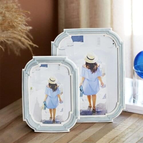 6 inch 8 inch Photo frame Hang on the wall Set the stage Home Mediterranean wind Resin Fresh and retro Creative table decoration