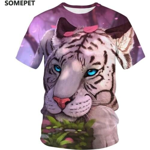 2020 New Tiger Print 3D T-Shirt Mens Top T-Shirt children Summer Short Sleeve Animal Streetwear Mens Coats tshirts Adults