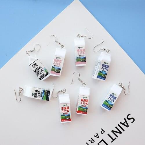Simulation Milk Drop Earrings For Women Girl DIY Handmade Korean Fashion Creative Unique Dangle Earrings Jewelry Accessaries
