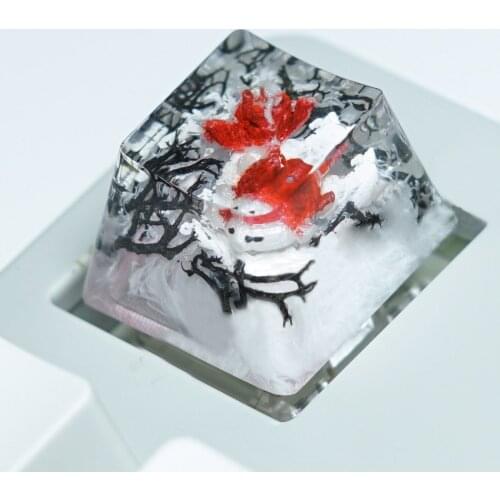 Personality Design carp Resin Keycaps For Cherry Mx Switch Mechanical Keyboard OEM Backlit Key Caps 1pc