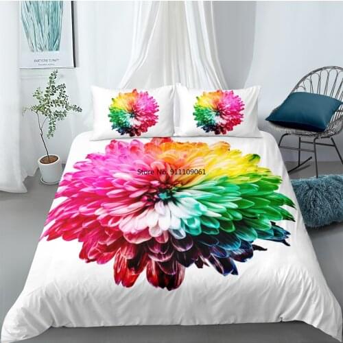 3D Lotus Flower Design Duvet Cover Sets Bedding Sets Quilt Covers Pillow Cases King Queen Full Double Size Custom Home Textiles
