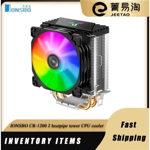 JONSBO CR-1200 CPU cooler 2 heatpipe tower CPU cooler with 92cm cooling fan color light effect for Intel 775 115X AMD AM4 AM3