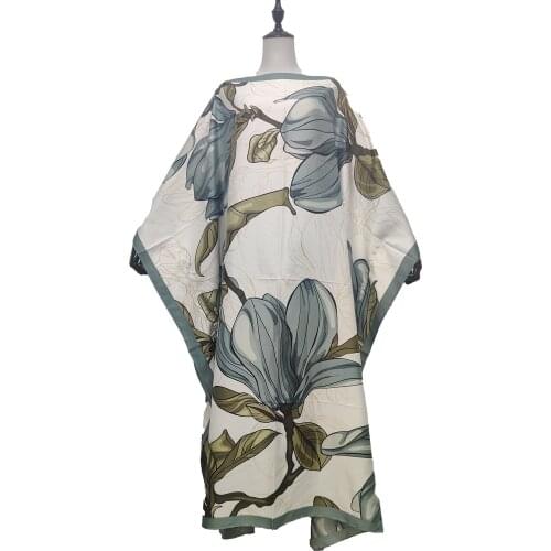 Winni купальники женские 2021 Printed Bohemian Silk Kaftan Long Dresses Kuwait Muslim BouBou Abaya Gowns
