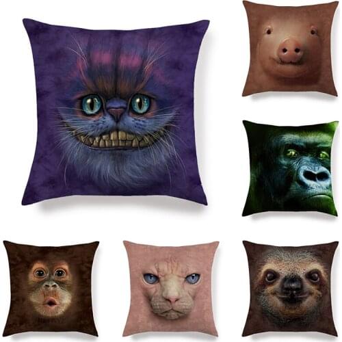 45cm*45cm Animal faces design linen/cotton throw pillow covers couch cushion cover home decorative pillow covers