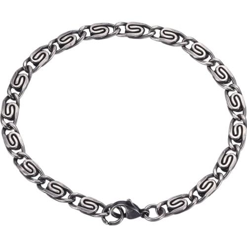 Fashion Stainless Steel Chain & Link Bracelet Bangle for Men Simple Casual Jewelry Trendy Male Hand Chain Christmas Gifts GS0129