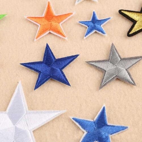 10pcs Five-pointed star embroidered patches iron on patch clothes for repair hole stickers badges DIY sewing clothes decoration