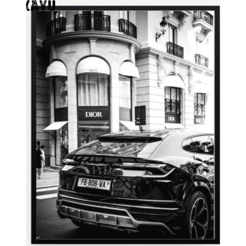 Customizable European Wall Painting Retro Handsome Car Modern Home Decoration Frameless Waterproof Ink Printing Canvas Poster