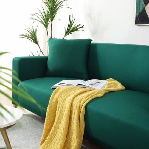 New Solid Colors Slipcovers Home & Living Sofa Cover for Living Room 1/2/3/4 Seats Sofa Towel L-Shape Protector Cover Set