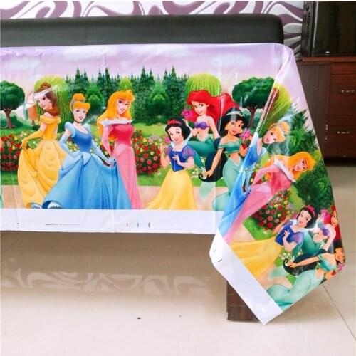 180*108cm Princess Disposable Tablecloth Happy Birthday Party Supply Festival Decoration Event Party Favor Gender Reveal