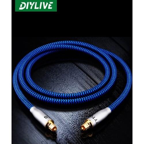 DIYLIVE Fiber optic audio cable SPDIF digital power amplifier cable is suitable for HiFi 5.1/7.1 square gold-plated plug