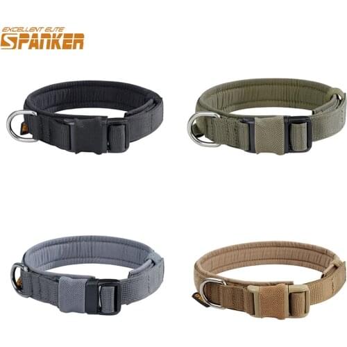 EXCELLENT ELITE SPANKER Tactical Nylon Training Dog Collar Hunting Pet Dogs Collar For Military Plastic Buckle Dog Collar