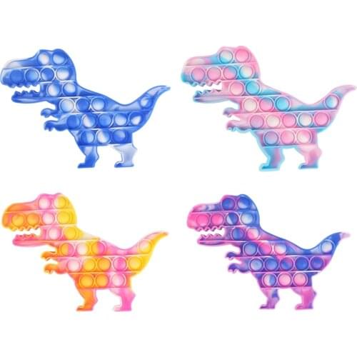Pop Push Bubble Antistress Toys Rainbow Dinosaur Pop Fidget Stress Relief Squeeze Toys Sensory Anti Stress Game Toy Gifts