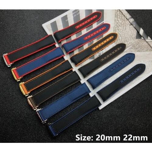 20mm 22mm Rubber Silicone Watch Bracelets Nylon Watch band For Omega strap Seamaster 300 Speedmaster 8900 Planet Ocean tools