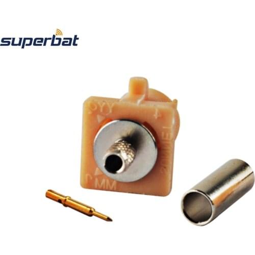 Superbat 10pcs Fakra Connector Crimp Plug Male Code I- Beige/1001 for Bluetooth for RG316 RG174 LMR100 Cable