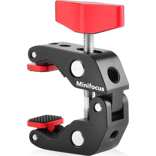 Photography Super Clamp w/1/4'' & 3/8'' Thread Clip for DSLR Camera Gimbal Light Stand Rods Lights Umbrella Shelves Cross Bars