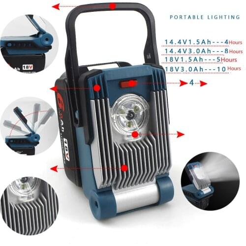 Portable light for 14.4v 18v Makita Li-ion battery