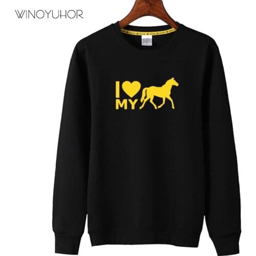 I Love My Horse Sweatshirt Kids Autumn Casual Long Sleeve O-neck Pullovers Baby Boy Girl Tops Hip Hop Streetwear Children