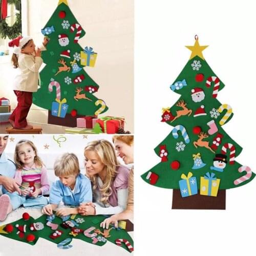 TM Kids DIY Felt Christmas Tree Decorations Xmas Hanging Ornaments Home Decor Happy New Year 2019 Children Christmas Gift Xmas