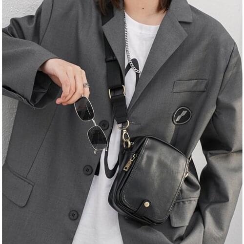 Vintage Mens Phone Bag Mini Crossbody Bags for Men Purses Fashion Leather Sling Flap Small Messenger Bag Korean Style Man Bag