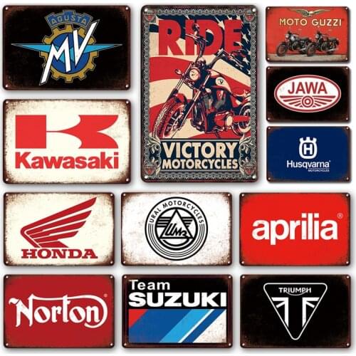 Personalized Motorcycle Garage Decorative Plaque Metal Sign Motor Brand Vintage Tin Sign Man Cave Living Room Collection Decor