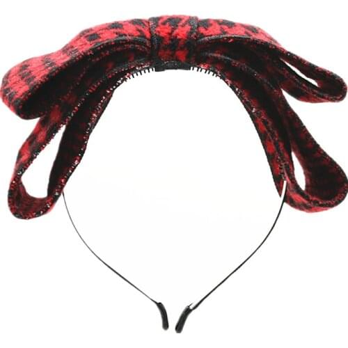 Winter style child womens vintage houndstooth headbands knot headbands female hand made Cashmere hair accessories