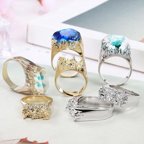 1Pcs Silicone Mold For Ring Jewelry Making Metal Crystal Stereo Collection Handmade DIY Ring Making Epoxy Mould Epoxy Resin