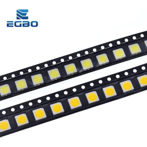 100PCS 5050 LED White LEDs High-Brightness Diodo Azul Luz 6500K SMD Light-emitting Diodes SMD 5050 White Light Diodo 18lm 4.9 16