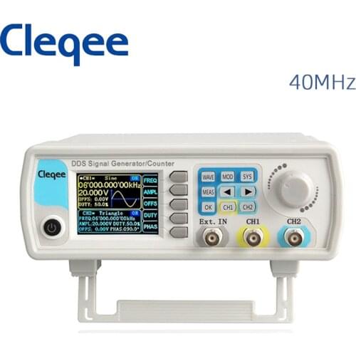 Cleqee 40MHz Dual 2 Channel DDS Function Signal Generator Digital Control Counter Frequency Meter Arbitrary wave JDS6600-40M