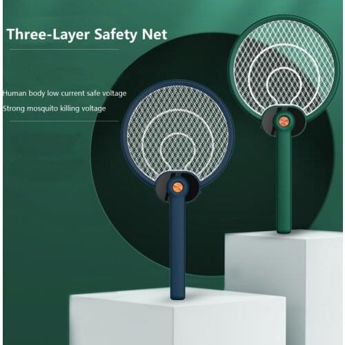 3000V Electric Mosquito Killer Type-C Fast Rechargeable Mosquito Bug Zapper Summer Folding Fly Swatter Trap Flies Insect Racket