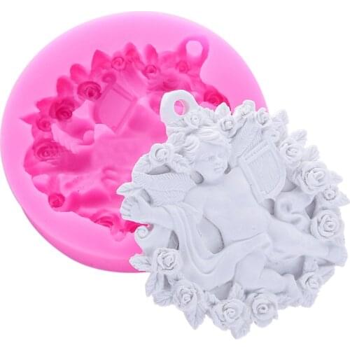 Fudge Mould Cake Mold Aroma Stone Molds Handmade Silicone Fondant Mould DIY Aroma Handmade Clay Music Angel Food Grade Silicone