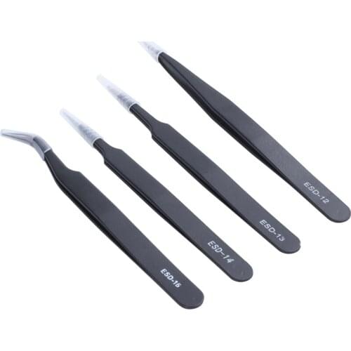 GTBL 4x tweezers pointed tweezers metal tweezers anatomically ESD 12-15