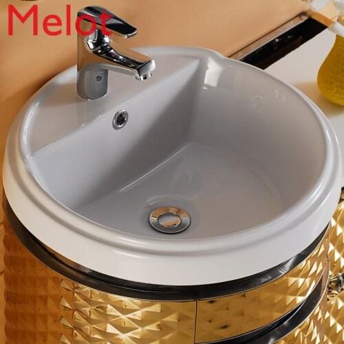 Stainless steel bathroom cabinet combination bathroom hanging cabinet mirror cabinet European style sink wash hand wash basin