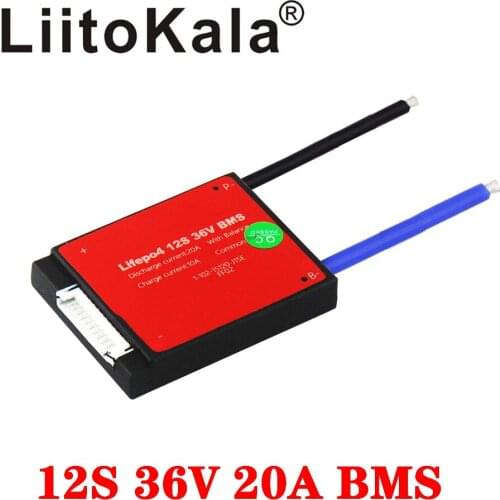 LiitoKala 12S 36V 20A Waterproof BMS Lifepo4 Battery 3.2V 18650 32700 battery protected lithium battery pack